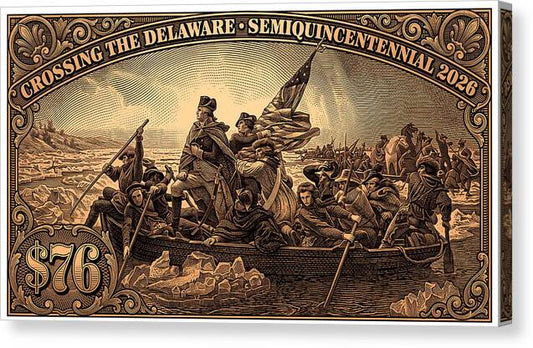 Crossing the Delaware $76 bronze - Canvas Print