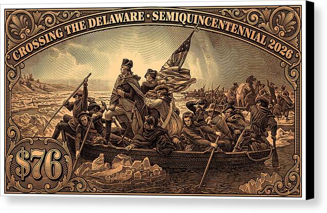 Crossing the Delaware $76 bronze - Canvas Print