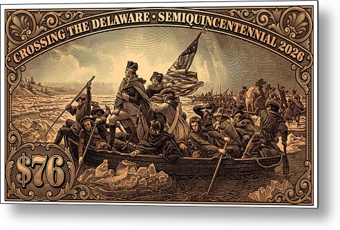 Crossing the Delaware $76 bronze - Metal Print