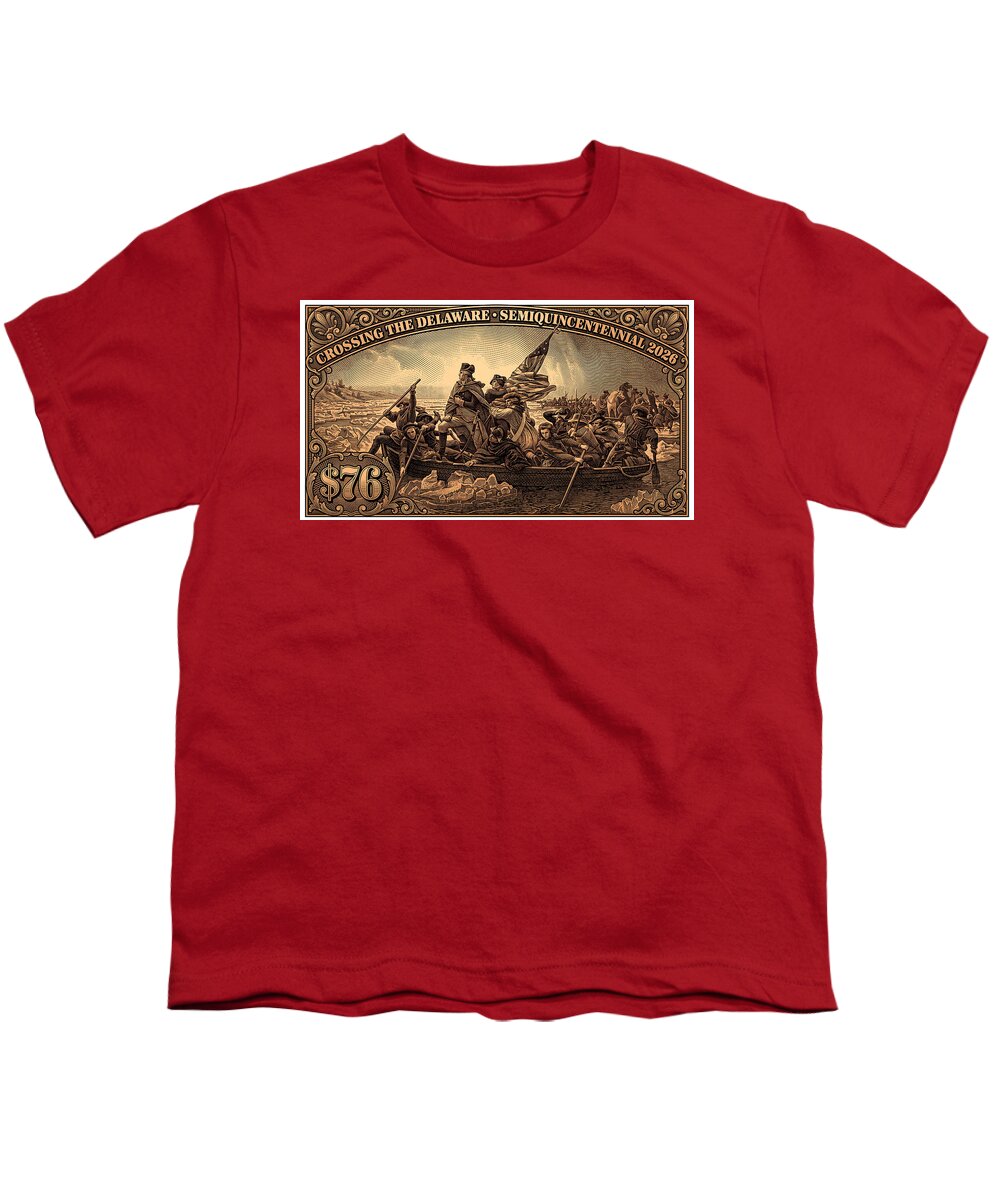 Crossing the Delaware $76 bronze - Youth T-Shirt