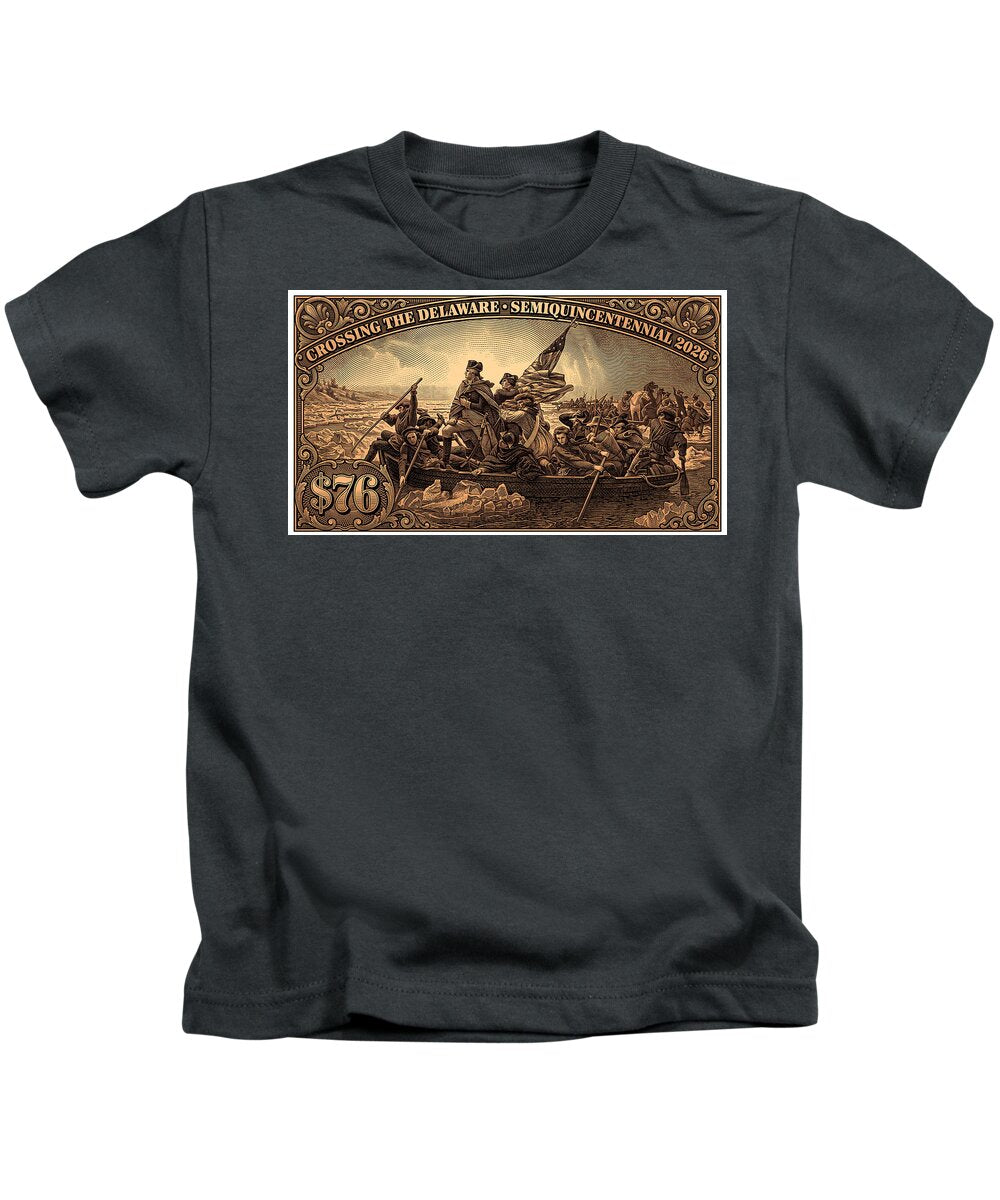 Crossing the Delaware $76 bronze - Kids T-Shirt