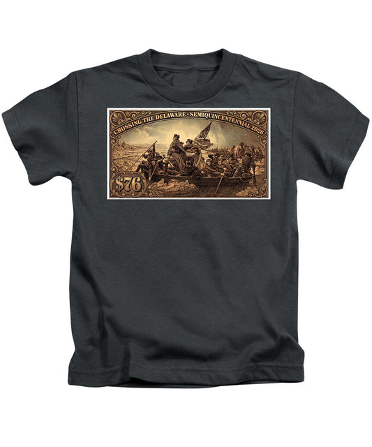 Crossing the Delaware $76 bronze - Kids T-Shirt