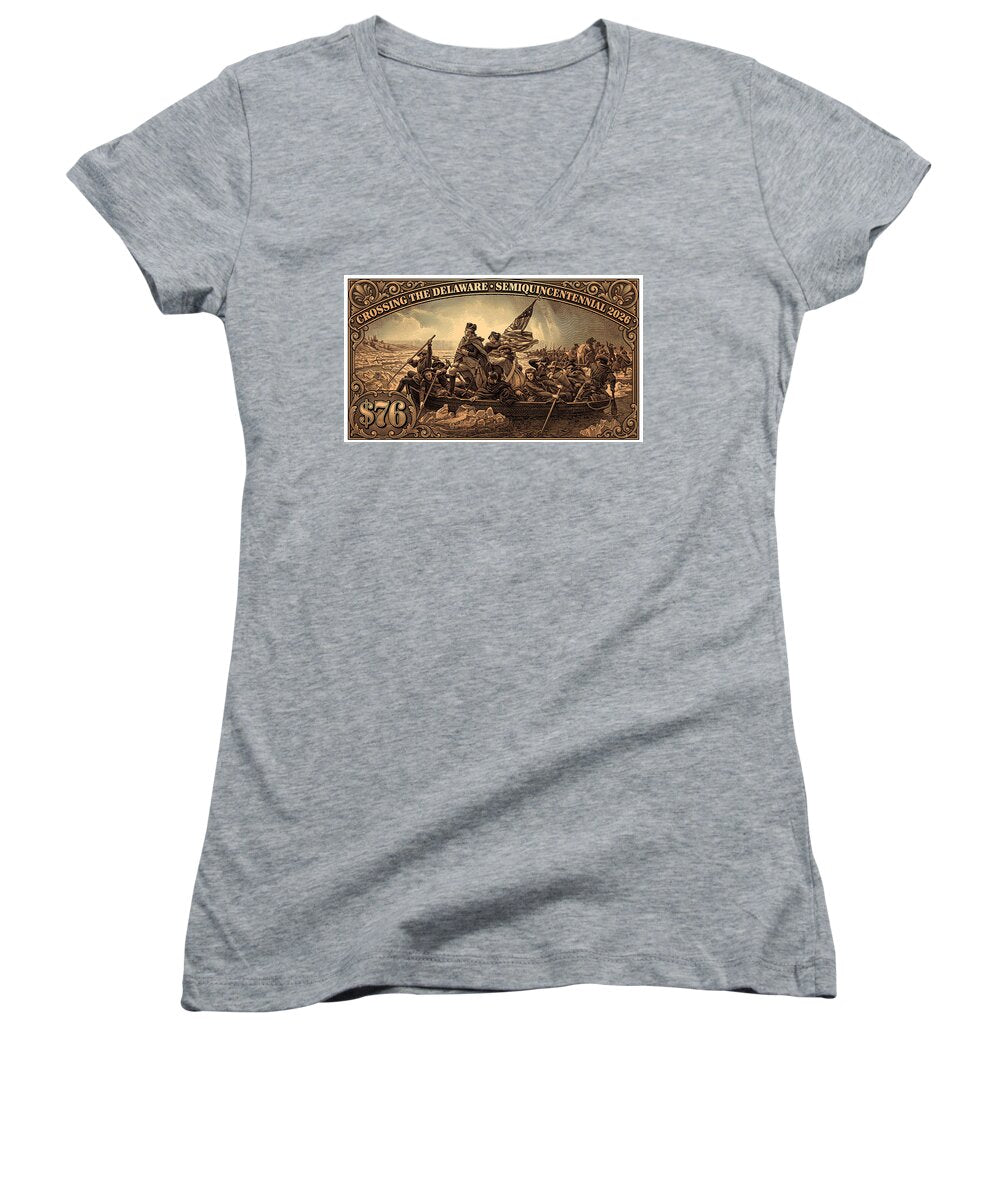 Crossing the Delaware $76 bronze - Women's V-Neck