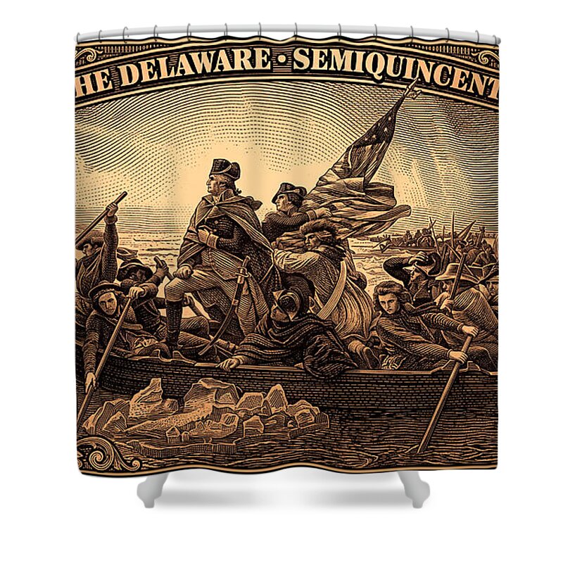Crossing the Delaware $76 bronze - Shower Curtain