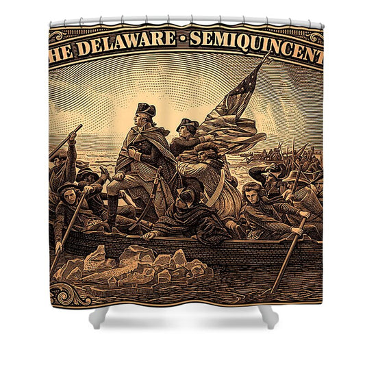 Crossing the Delaware $76 bronze - Shower Curtain