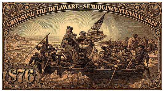 Crossing the Delaware $76 bronze - Art Print