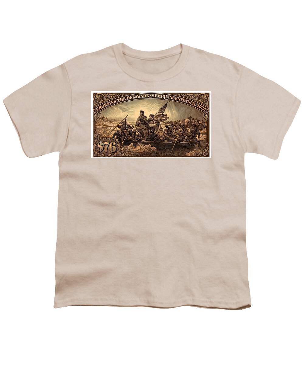 Crossing the Delaware $76 bronze - Youth T-Shirt