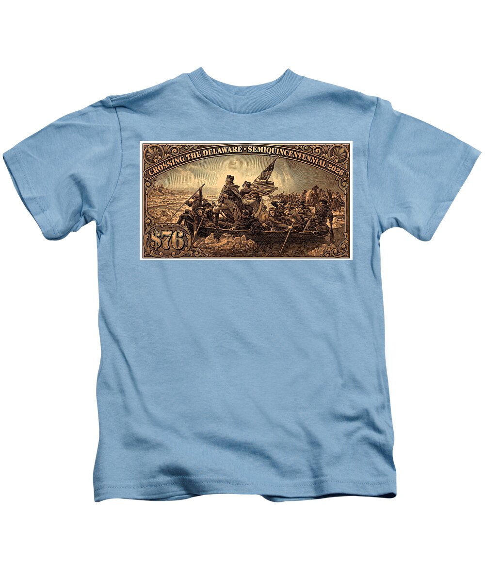 Crossing the Delaware $76 bronze - Kids T-Shirt