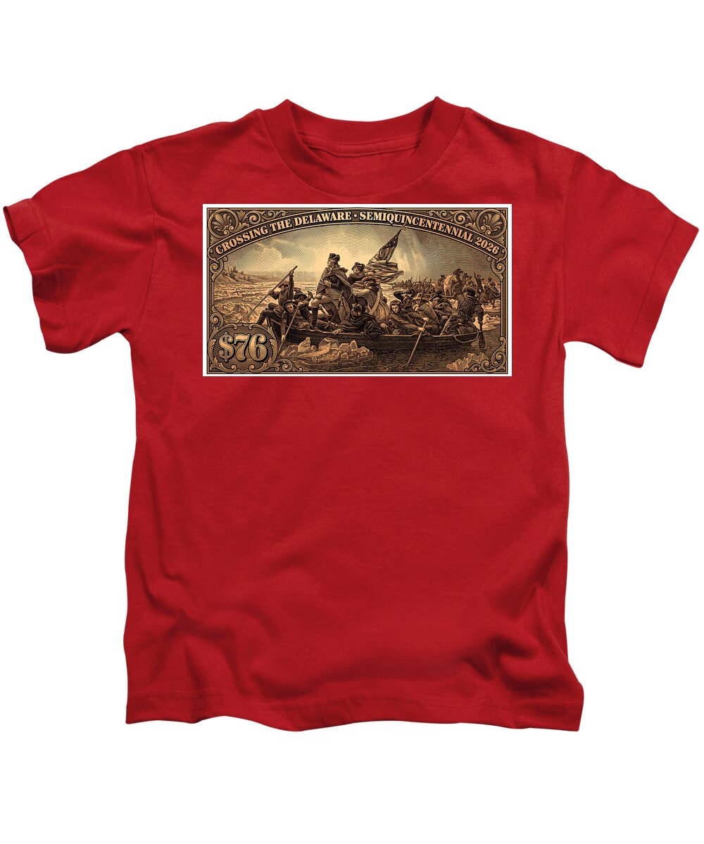 Crossing the Delaware $76 bronze - Kids T-Shirt