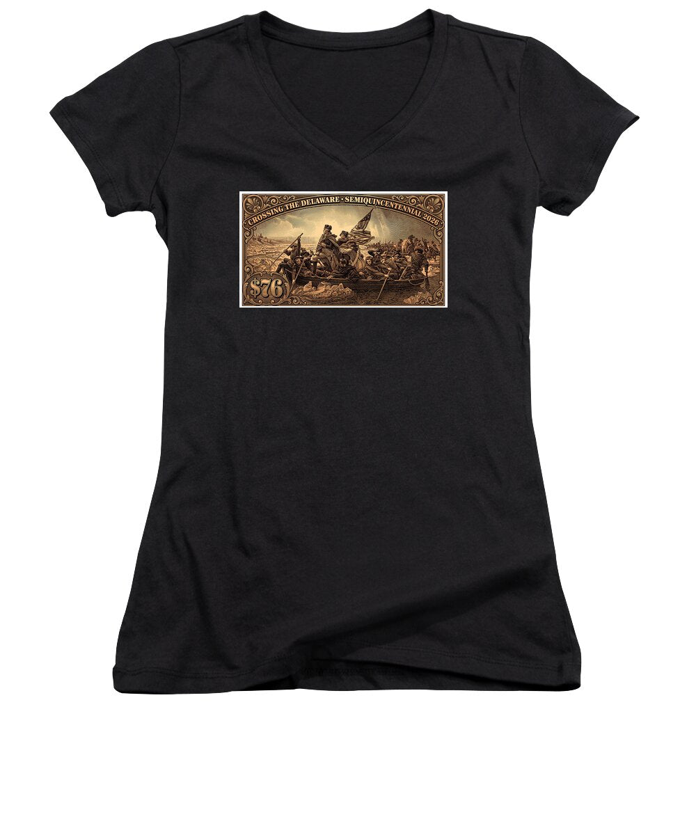 Crossing the Delaware $76 bronze - Women's V-Neck