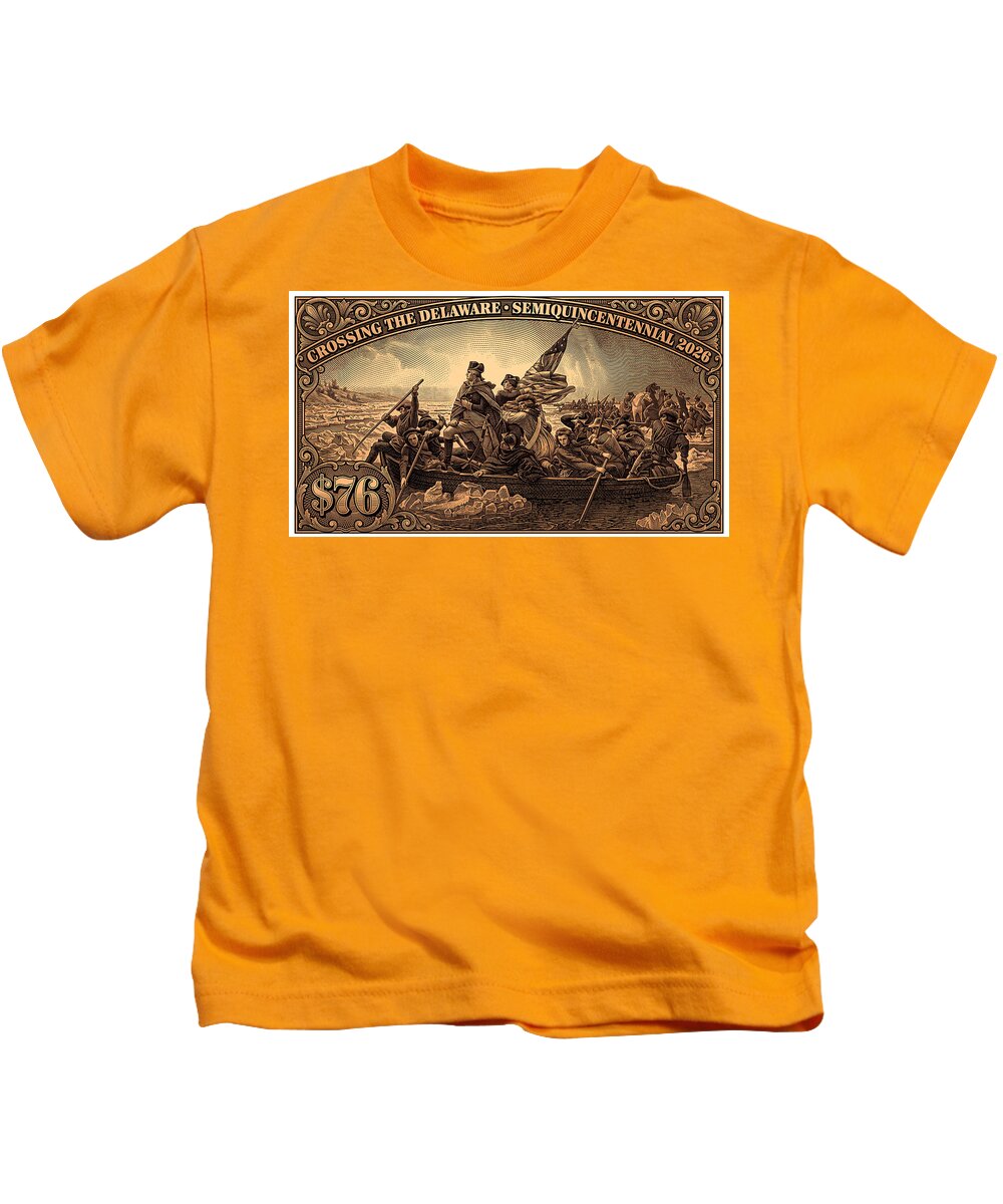Crossing the Delaware $76 bronze - Kids T-Shirt