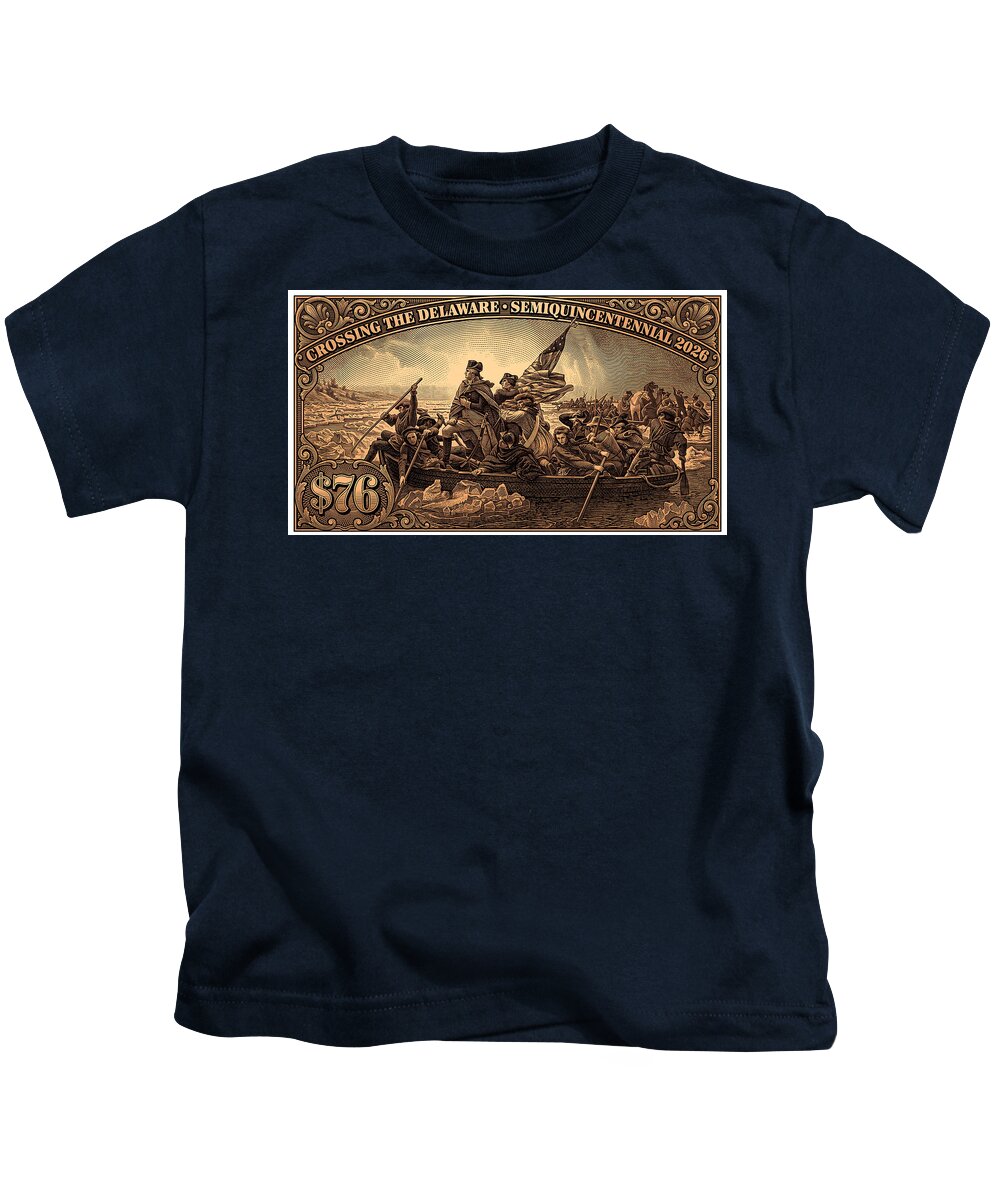 Crossing the Delaware $76 bronze - Kids T-Shirt