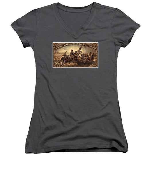 Crossing the Delaware $76 bronze - Women's V-Neck