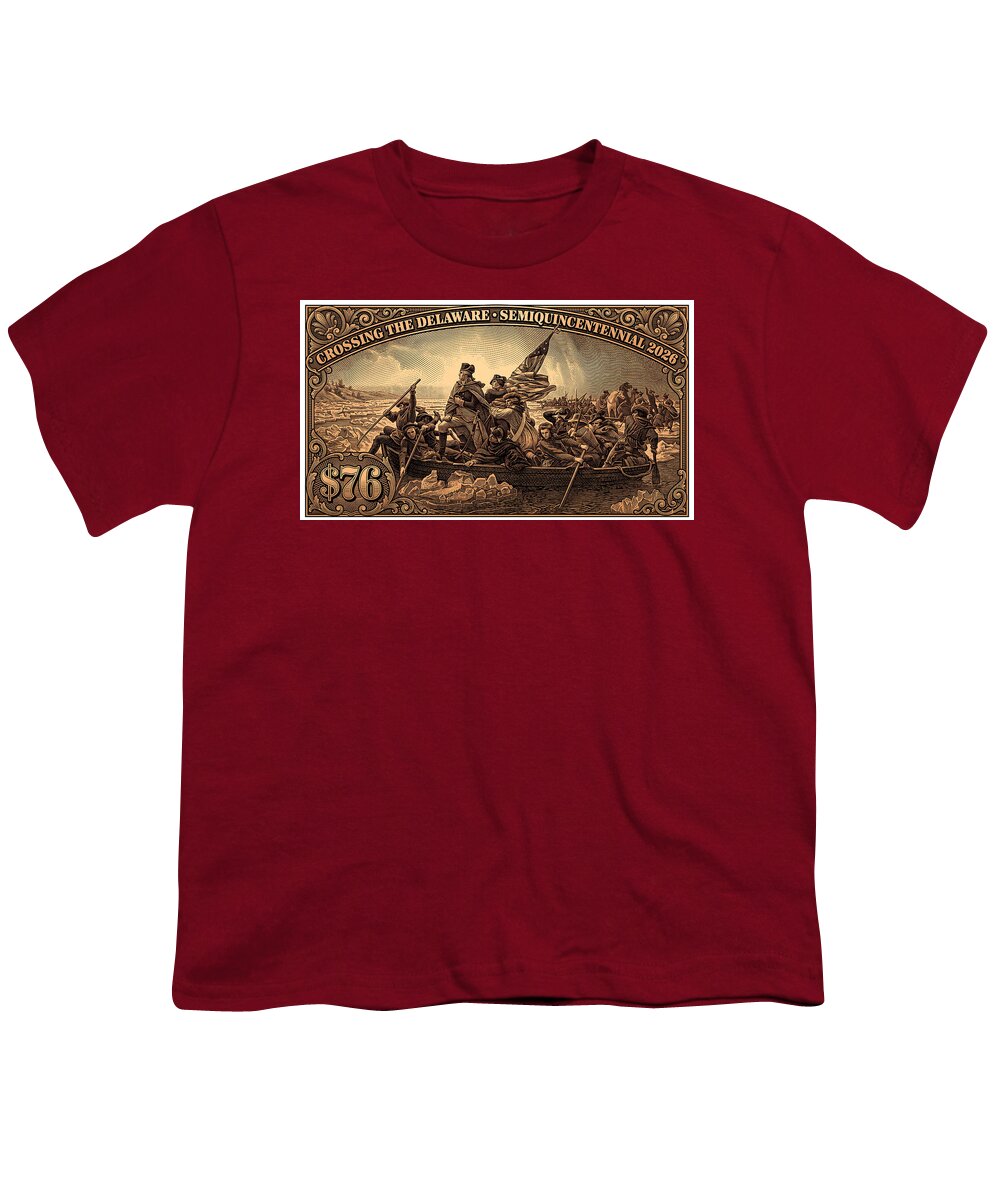 Crossing the Delaware $76 bronze - Youth T-Shirt