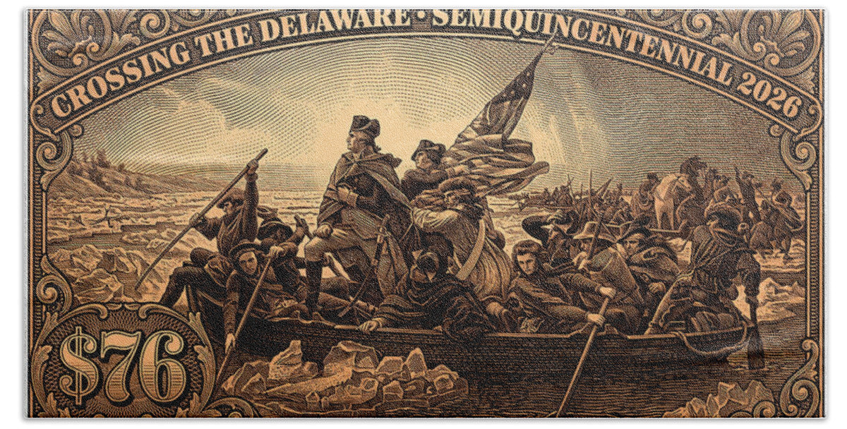Crossing the Delaware $76 bronze - Bath Towel
