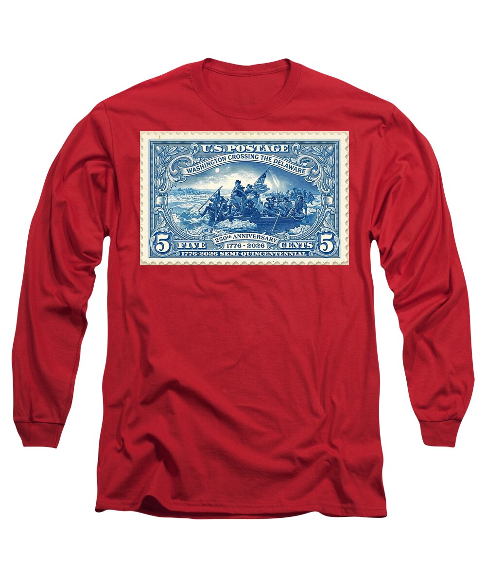 Crossing the Delaware Stamp - Long Sleeve T-Shirt