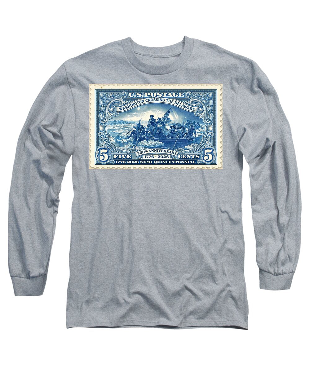 Crossing the Delaware Stamp - Long Sleeve T-Shirt