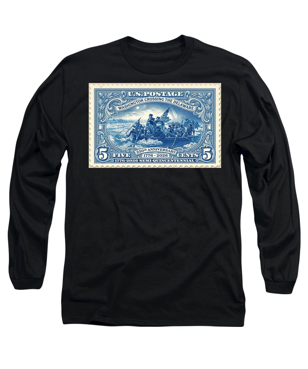 Crossing the Delaware Stamp - Long Sleeve T-Shirt