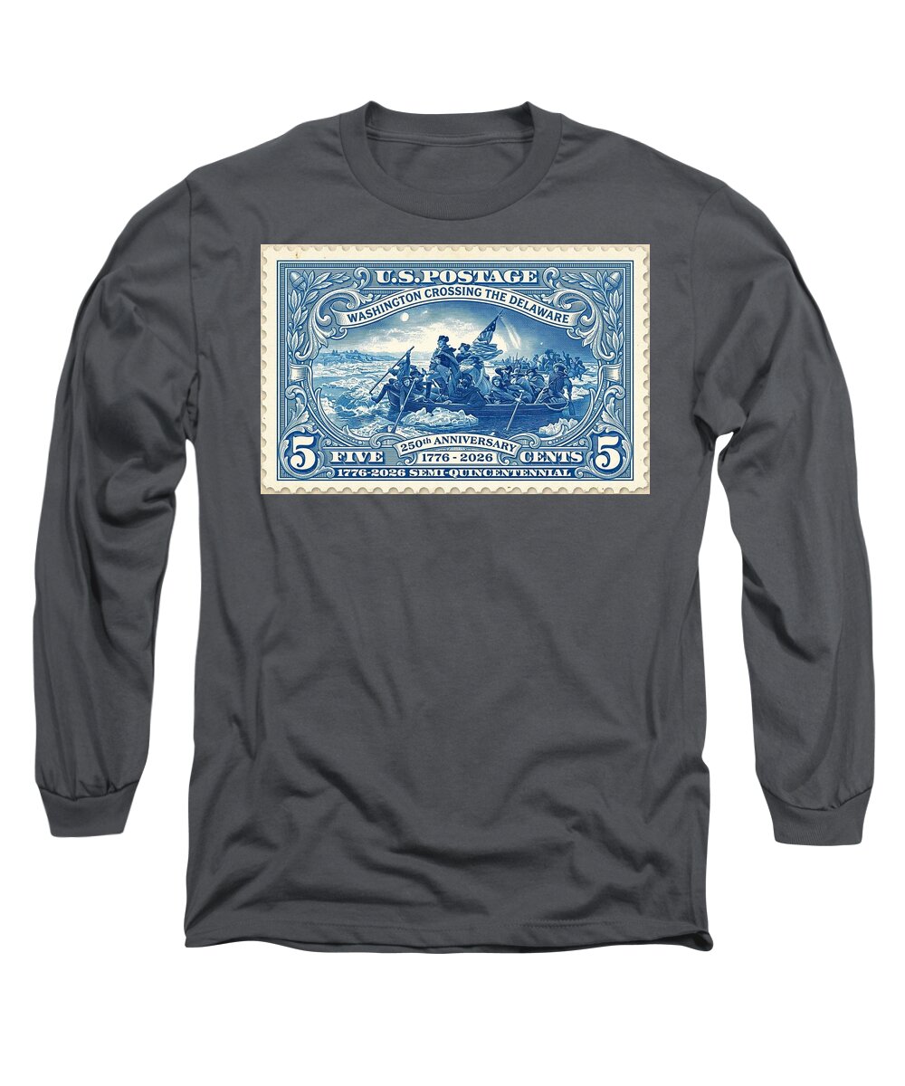 Crossing the Delaware Stamp - Long Sleeve T-Shirt