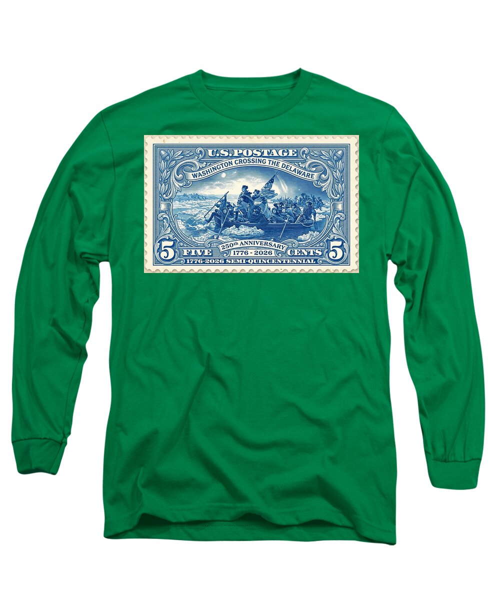 Crossing the Delaware Stamp - Long Sleeve T-Shirt