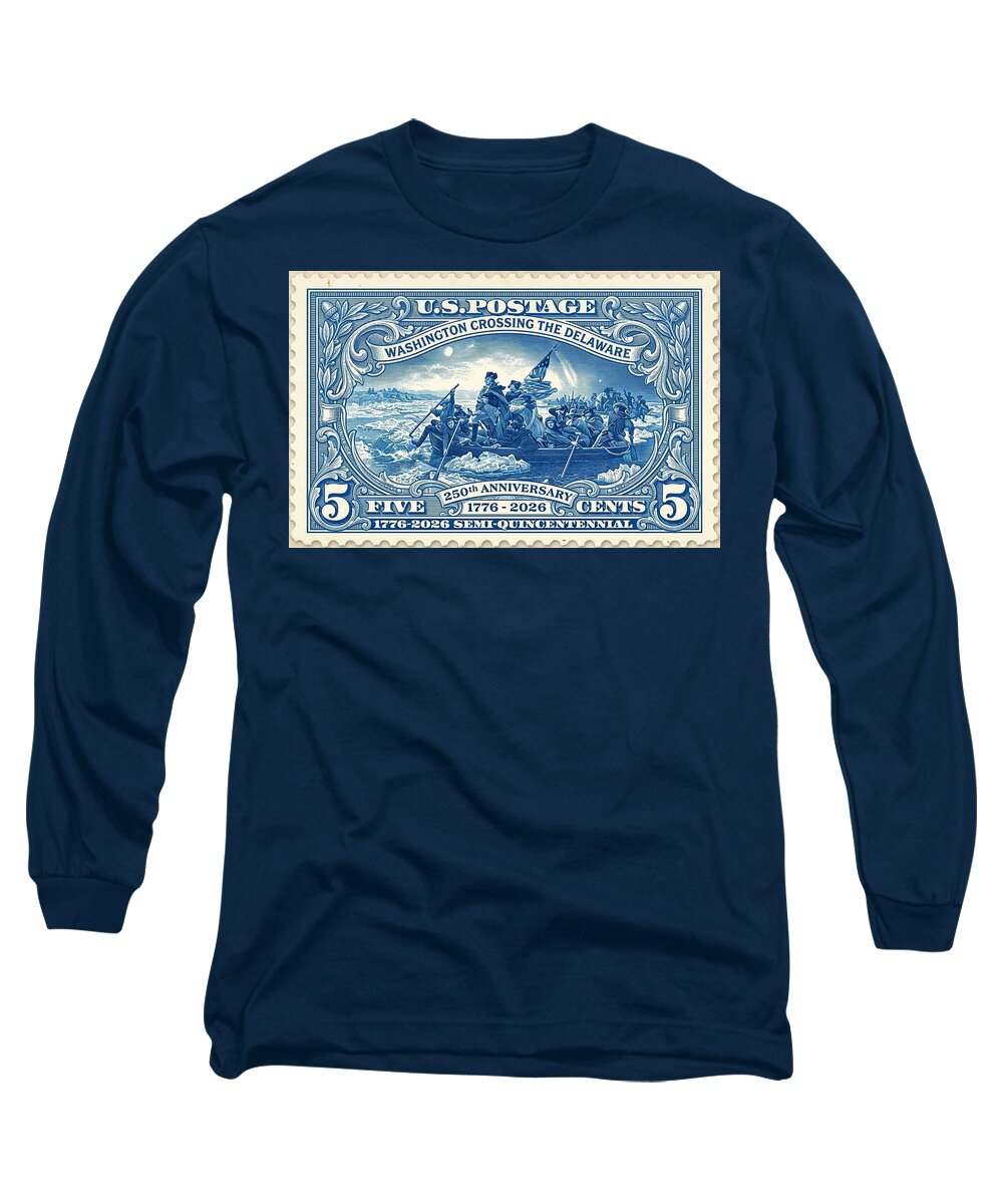 Crossing the Delaware Stamp - Long Sleeve T-Shirt