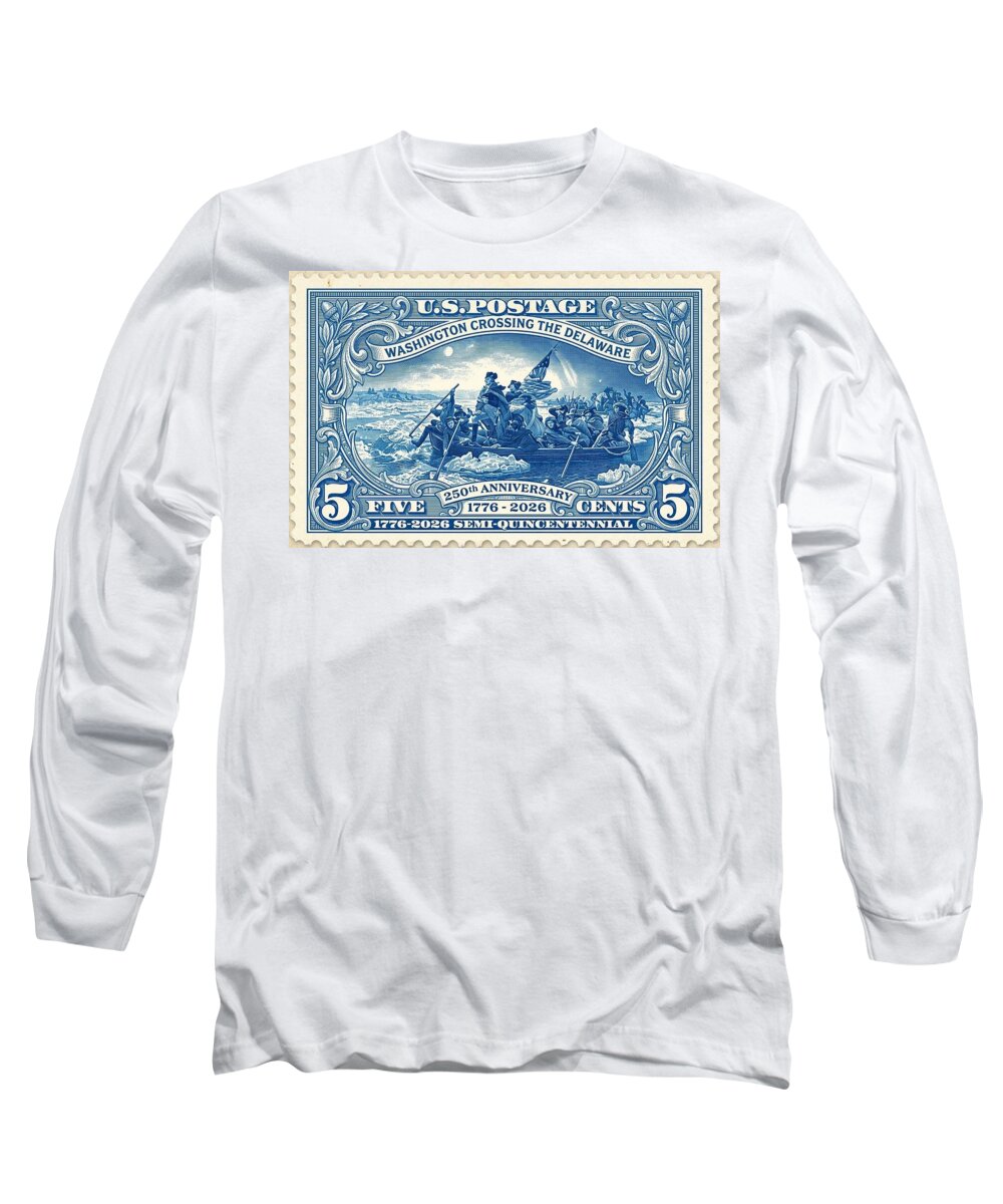 Crossing the Delaware Stamp - Long Sleeve T-Shirt