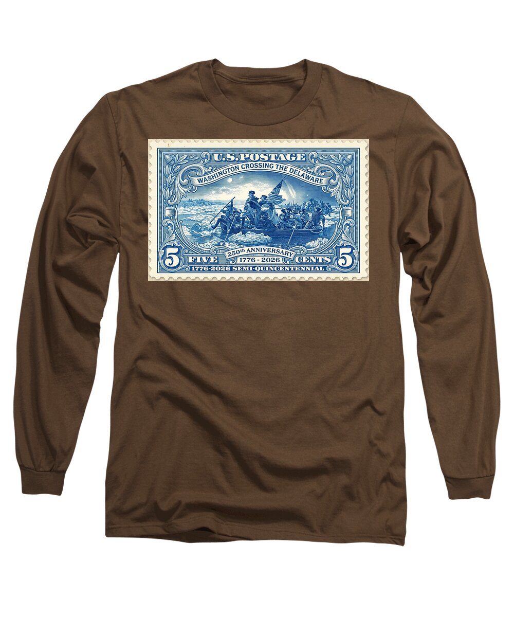 Crossing the Delaware Stamp - Long Sleeve T-Shirt