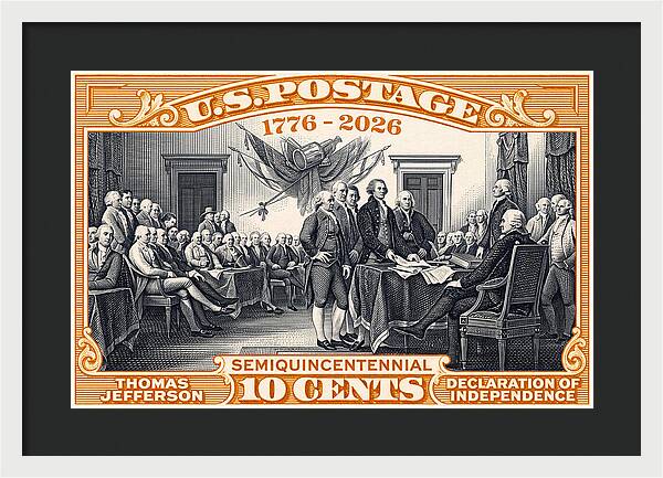 Declaration of Independence 10c - Framed Print