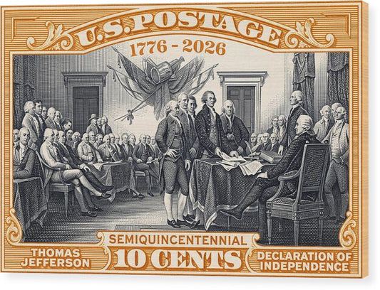 Declaration of Independence 10c - Wood Print