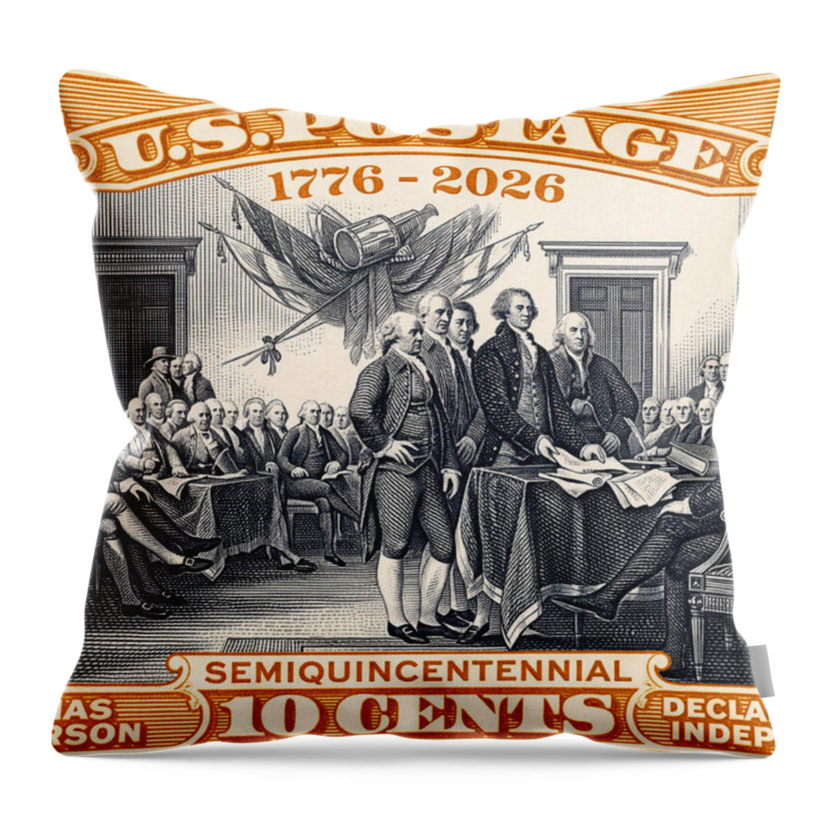 Declaration of Independence 10c - Throw Pillow