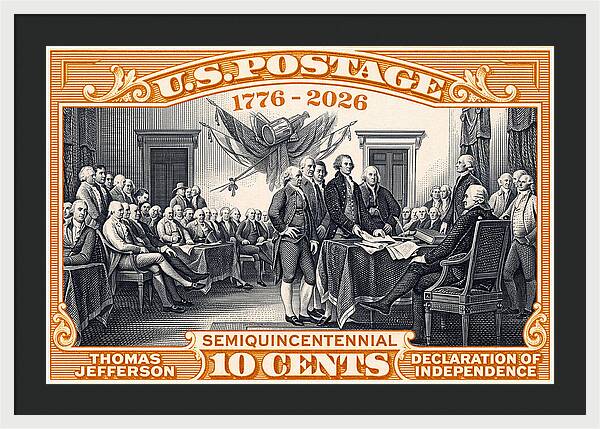 Declaration of Independence 10c - Framed Print