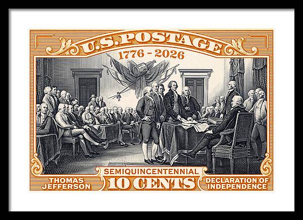 Declaration of Independence 10c - Framed Print