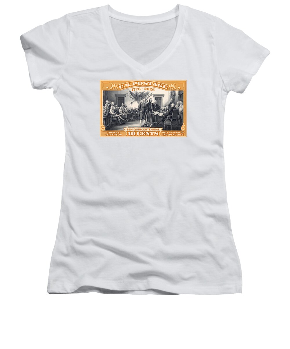 Declaration of Independence 10c - Women's V-Neck