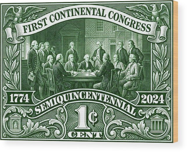 First Continental Congress 1c - Wood Print
