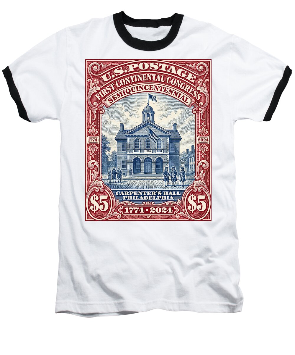 First Continental Congress $5 1 - Baseball T-Shirt