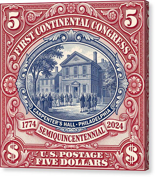 First Continental Congress $5 2 - Canvas Print