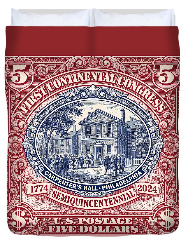 First Continental Congress $5 2 - Duvet Cover