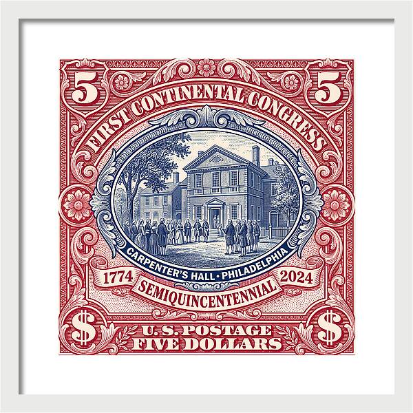 First Continental Congress $5 2 - Framed Print