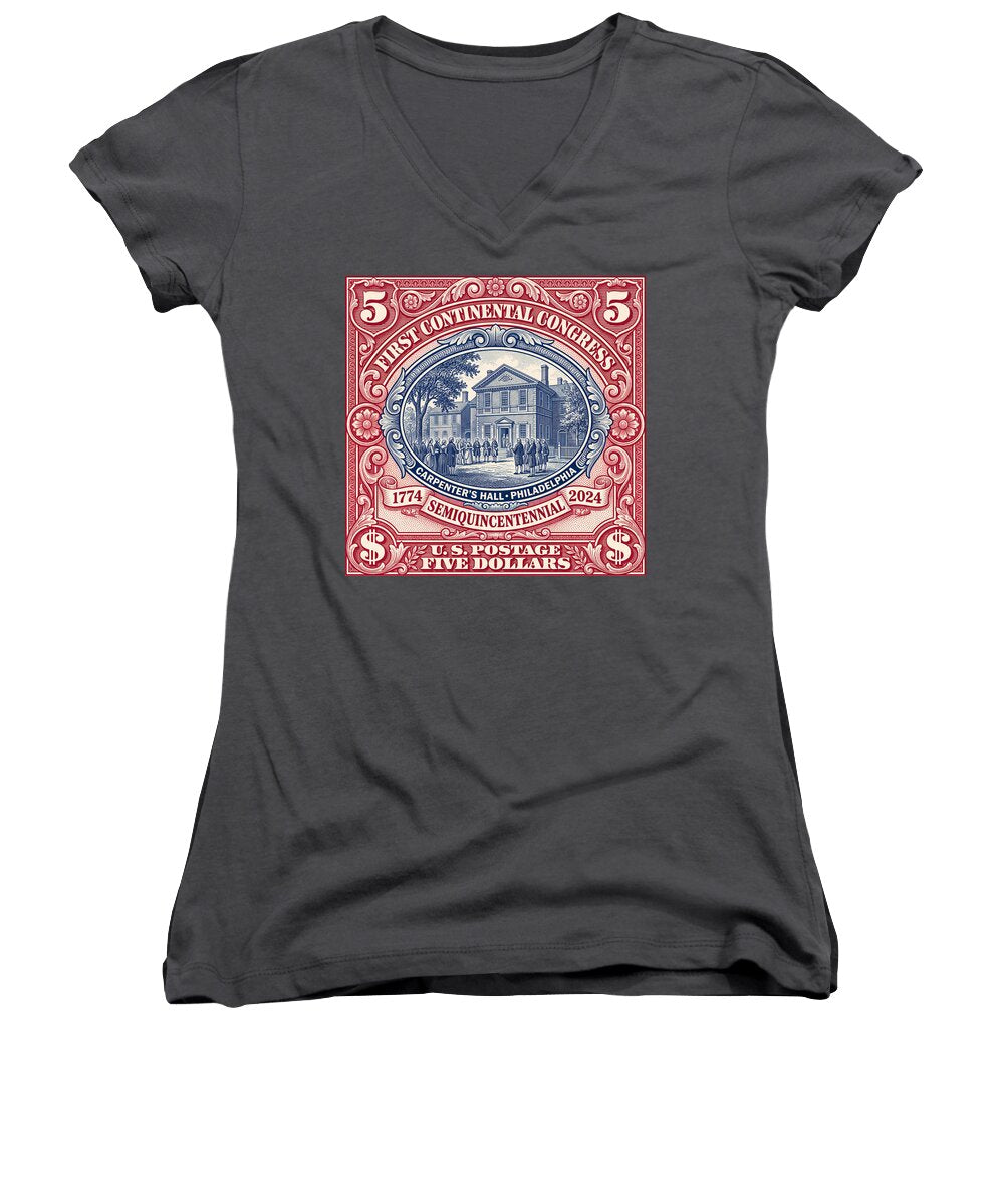 First Continental Congress $5 2 - Women's V-Neck