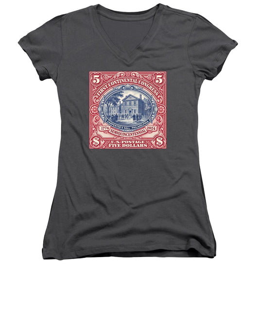 First Continental Congress $5 2 - Women's V-Neck
