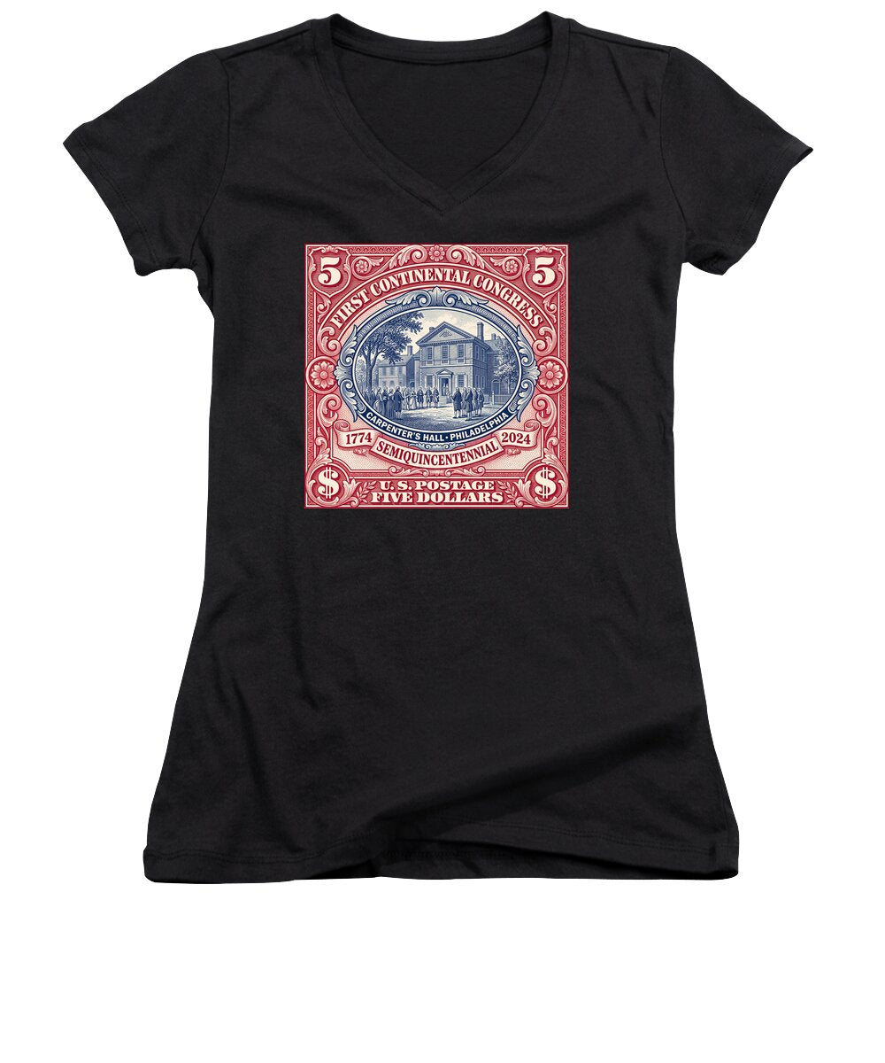 First Continental Congress $5 2 - Women's V-Neck
