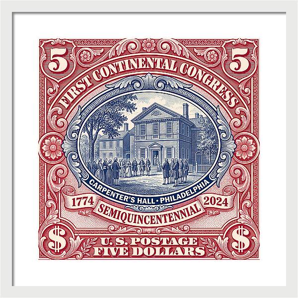First Continental Congress $5 2 - Framed Print