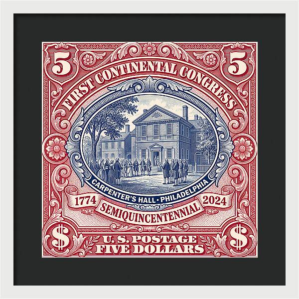 First Continental Congress $5 2 - Framed Print