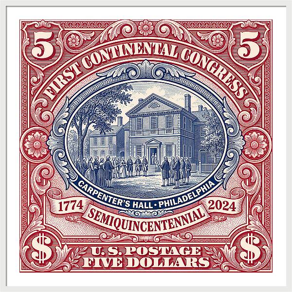 First Continental Congress $5 2 - Framed Print