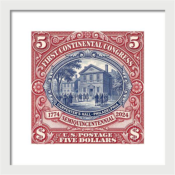 First Continental Congress $5 2 - Framed Print