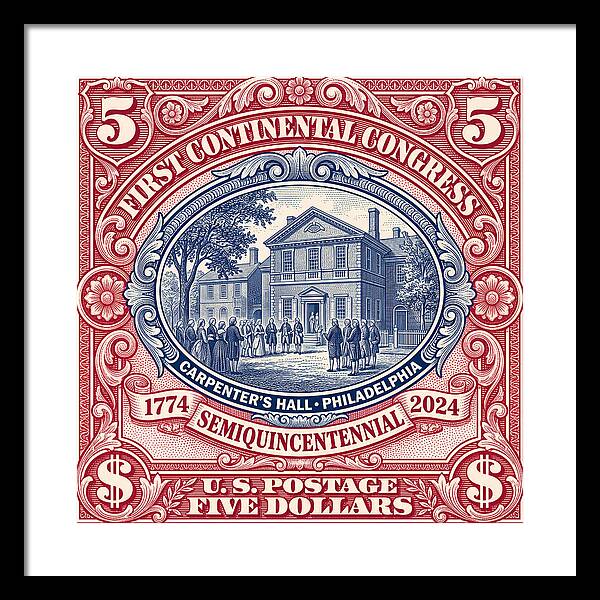 First Continental Congress $5 2 - Framed Print