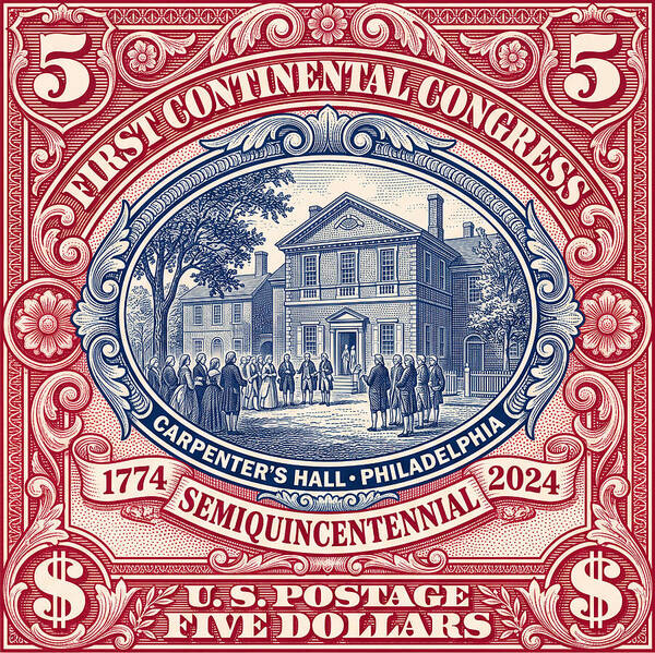 First Continental Congress $5 2 - Art Print