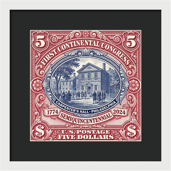 First Continental Congress $5 2 - Framed Print