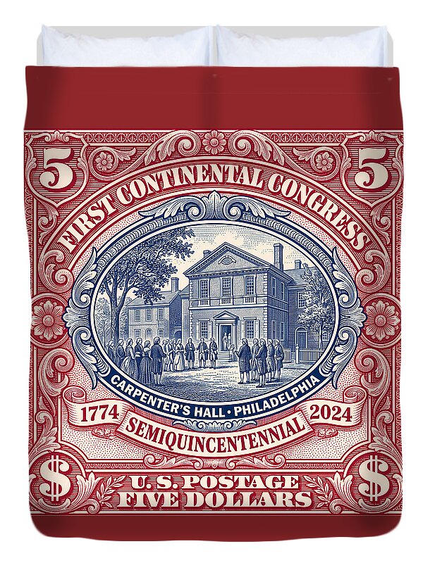 First Continental Congress $5 2 - Duvet Cover