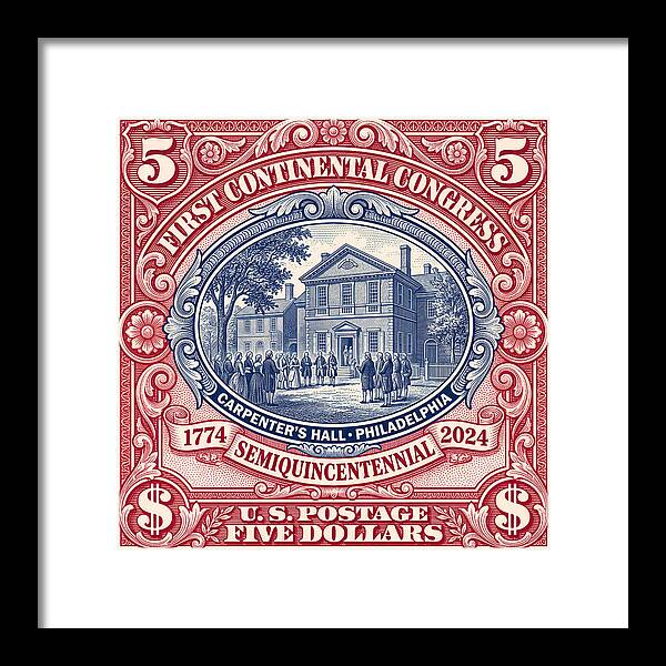 First Continental Congress $5 2 - Framed Print